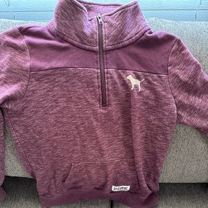 3/4 zip pink sweater